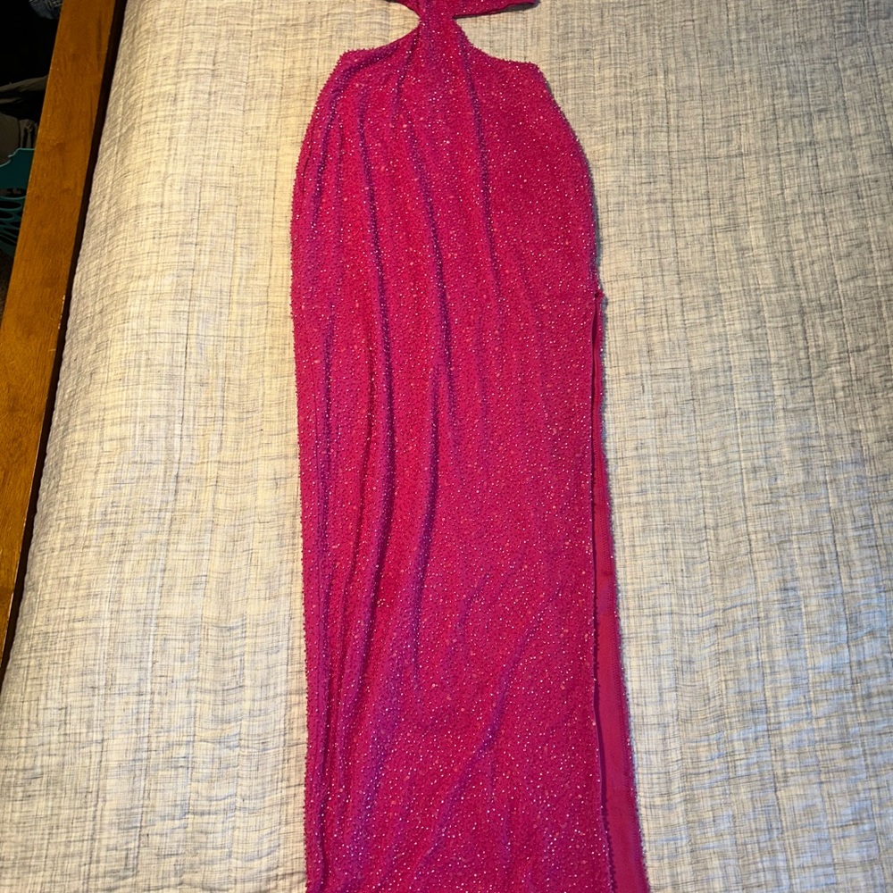 Oh Polly Pink Prom Dress with Elegant Silhouette